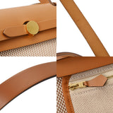 HERMES エルメス エールバッグ ジップ PM エクリュ/ゴールド W刻印(2024年頃) レディース トワルGM/ヴァッシュハンター 2WAYバッグ Aランク 中古 銀蔵