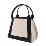 BALENCIAGA バレンシアガ ネイビーカバス S ホワイト/ブラック 339933 レディース キャンバス レザー ハンドバッグ Aランク 中古 銀蔵