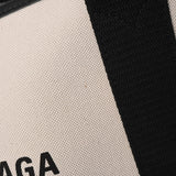 BALENCIAGA バレンシアガ ネイビーカバス S ホワイト/ブラック 339933 レディース キャンバス レザー ハンドバッグ Aランク 中古 銀蔵