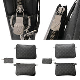 LOUIS VUITTON ルイヴィトン モノグラムエクリプス トリオメッセンジャー ブラック/グレー M69443 メンズ モノグラムキャンバス ショルダーバッグ ABランク 中古 銀蔵