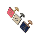 LOUIS VUITTON ルイヴィトン ブトン ドゥ マンシェット シャンゼリゼ 3個セット シルバー/マルチカラー メンズ メタル ラッカー カフス ABランク 中古 銀蔵