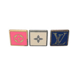 LOUIS VUITTON ルイヴィトン ブトン ドゥ マンシェット シャンゼリゼ 3個セット シルバー/マルチカラー メンズ メタル ラッカー カフス ABランク 中古 銀蔵