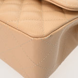 CHANEL シャネル マトラッセ チェーンショルダー 23cm Wフラップ ベージュ A01113 レディース キャビアスキン ショルダーバッグ Aランク 中古 銀蔵