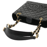 CHANEL シャネル マトラッセ PST プチショッピングトート ブラック A50994 レディース キャビアスキン トートバッグ Aランク 中古 銀蔵