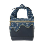 LOUIS VUITTON ルイヴィトン モノグラムデニム ジャパニーズクルーザーNIGOコラボ ブルー M45970 レディース モノグラムデニム トリヨンレザー ハンドバッグ Aランク 中古 銀蔵