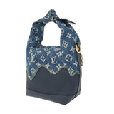LOUIS VUITTON ルイヴィトン モノグラムデニム ジャパニーズクルーザーNIGOコラボ ブルー M45970 レディース モノグラムデニム トリヨンレザー ハンドバッグ Aランク 中古 銀蔵