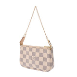 LOUIS VUITTON ルイヴィトン ダミエアズール ミニ ポシェット アクセソワール ホワイト N58010 レディース ダミエアズールキャンバス アクセサリーポーチ ABランク 中古 銀蔵