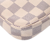 LOUIS VUITTON ルイヴィトン ダミエアズール ミニ ポシェット アクセソワール ホワイト N58010 レディース ダミエアズールキャンバス アクセサリーポーチ ABランク 中古 銀蔵