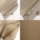 HERMES エルメス ドゴン コンパクト ウォレット クレ シルバー金具 C刻印(2018年頃) ユニセックス トゴ 二つ折り財布 Aランク 中古 銀蔵
