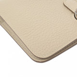 HERMES エルメス ドゴン コンパクト ウォレット クレ シルバー金具 C刻印(2018年頃) ユニセックス トゴ 二つ折り財布 Aランク 中古 銀蔵