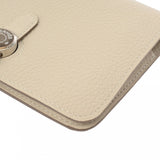 HERMES エルメス ドゴン コンパクト ウォレット クレ シルバー金具 C刻印(2018年頃) ユニセックス トゴ 二つ折り財布 Aランク 中古 銀蔵