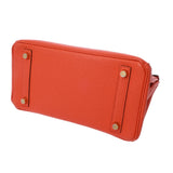 HERMES エルメス バーキン 25 オレンジポピー Z刻印(2021年頃) レディース トゴ ハンドバッグ ABランク 中古 銀蔵