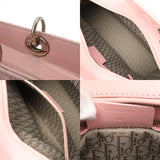 CHRISTIAN DIOR クリスチャンディオール レディディオール ラージ ピンク レディース パテントカーフスキン ハンドバッグ ABランク 中古 銀蔵