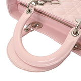 CHRISTIAN DIOR クリスチャンディオール レディディオール ラージ ピンク レディース パテントカーフスキン ハンドバッグ ABランク 中古 銀蔵