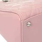 CHRISTIAN DIOR クリスチャンディオール レディディオール ラージ ピンク レディース パテントカーフスキン ハンドバッグ ABランク 中古 銀蔵