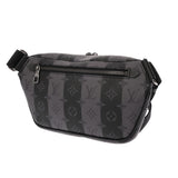 LOUIS VUITTON ルイヴィトン モノグラムストライプエクリプス モジュラースリングバッグ LV×NIGO グレー/ブラック M59338 ユニセックス モノグラムストライプエクリプス キャンバス ウエストバッグ Aランク 中古 銀蔵