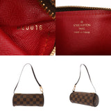LOUIS VUITTON ルイヴィトン ダミエ パピヨン GM ブラウン レッド N51303 レディース ダミエキャンバス ハンドバッグ ABランク 中古 銀蔵