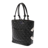 CHANEL シャネル カンボンライン スモールトート ブラック/ホワイト A25166 レディース カーフ トートバッグ ABランク 中古 銀蔵