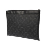 LOUIS VUITTON ルイヴィトン モノグラムエクリプス ポシェットディスカバリー 黒/グレー M62291 メンズ モノグラムキャンバス クラッチバッグ ABランク 中古 銀蔵