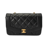 CHANEL シャネル マトラッセ ダイアナ チェーンショルダー 22cm ブラック A01164 レディース ラムスキン ショルダーバッグ Aランク 中古 銀蔵