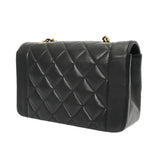 CHANEL シャネル マトラッセ ダイアナ チェーンショルダー 22cm ブラック A01164 レディース ラムスキン ショルダーバッグ Aランク 中古 銀蔵