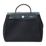 HERMES エルメス エールバッグ PM 2WAY ネイビー □F刻印(2002年頃) レディース ヴィブラート/トワルオフィシェ ハンドバッグ Bランク 中古 銀蔵