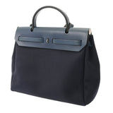 HERMES エルメス エールバッグ PM 2WAY ネイビー □F刻印(2002年頃) レディース ヴィブラート/トワルオフィシェ ハンドバッグ Bランク 中古 銀蔵