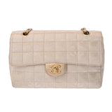 CHANEL シャネル ニュートラベルライン チェーンショルダー ベージュ A15285 レディース ナイロンジャガード ハンドバッグ ABランク 中古 銀蔵