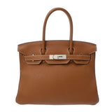 HERMES エルメス バーキン 30 ゴールド □Q刻印(2013年頃) レディース トゴ ハンドバッグ ABランク 中古 銀蔵