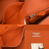 HERMES エルメス バーキン 35 オレンジ □Q刻印(2013年頃) ユニセックス ヴォーエプソン ハンドバッグ Aランク 中古 銀蔵