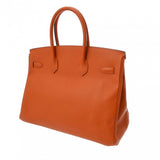 HERMES エルメス バーキン 35 オレンジ □Q刻印(2013年頃) ユニセックス ヴォーエプソン ハンドバッグ Aランク 中古 銀蔵