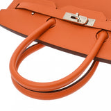HERMES エルメス バーキン 35 オレンジ □Q刻印(2013年頃) ユニセックス ヴォーエプソン ハンドバッグ Aランク 中古 銀蔵