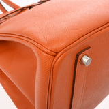 HERMES エルメス バーキン 35 オレンジ □Q刻印(2013年頃) ユニセックス ヴォーエプソン ハンドバッグ Aランク 中古 銀蔵