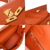 HERMES エルメス ケリー 32 外縫い オレンジ □P刻印(2012年頃) レディース ヴォーエプソン 2WAYバッグ Aランク 中古 銀蔵
