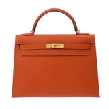HERMES エルメス ケリー 32 外縫い オレンジ □P刻印(2012年頃) レディース ヴォーエプソン 2WAYバッグ Aランク 中古 銀蔵