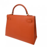 HERMES エルメス ケリー 32 外縫い オレンジ □P刻印(2012年頃) レディース ヴォーエプソン 2WAYバッグ Aランク 中古 銀蔵