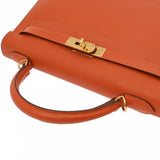 HERMES エルメス ケリー 32 外縫い オレンジ □P刻印(2012年頃) レディース ヴォーエプソン 2WAYバッグ Aランク 中古 銀蔵
