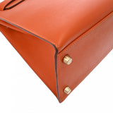 HERMES エルメス ケリー 32 外縫い オレンジ □P刻印(2012年頃) レディース ヴォーエプソン 2WAYバッグ Aランク 中古 銀蔵