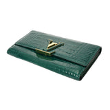 LOUIS VUITTON ルイヴィトン ポルトフォイユ カプシーヌ グリーン 型番不明 レディース クロコダイル 長財布 ABランク 中古 銀蔵
