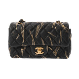 CHANEL シャネル マトラッセ アブストラクトプリント ミニクラシックハンドバッグ 20cm ブラック A69900 レディース カーフ ショルダーバッグ Aランク 中古 銀蔵