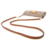 LOUIS VUITTON ルイヴィトン ダミエアズール エヴァ ホワイト N55214 レディース ダミエキャンバス ショルダーバッグ Bランク 中古 銀蔵