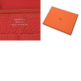 HERMES エルメス ドゴン GM ルージュピヴォワンヌ T刻印(2015年頃) ユニセックス トゴ 長財布 Bランク 中古 銀蔵