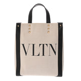 VALENTINO ヴァレンティノ ガラヴァーニ VLTNトート ホワイト/ブラック XW2B0K37FWB メンズ キャンバス レザー 2WAYバッグ Bランク 中古 銀蔵
