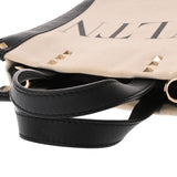 VALENTINO ヴァレンティノ ガラヴァーニ VLTNトート ホワイト/ブラック XW2B0K37FWB メンズ キャンバス レザー 2WAYバッグ Bランク 中古 銀蔵