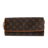 LOUIS VUITTON ルイヴィトン ポシェットツイン GM ブラウン M51852 レディース モノグラムキャンバス ショルダーバッグ Bランク 中古 銀蔵
