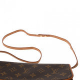 LOUIS VUITTON ルイヴィトン ポシェットツイン GM ブラウン M51852 レディース モノグラムキャンバス ショルダーバッグ Bランク 中古 銀蔵