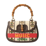 GUCCI グッチ バンブー 2WAY SONY 100周年記念モデル ホワイト/ブラウン 681173 レディース キャンバス カーフ ハンドバッグ Aランク 中古 銀蔵