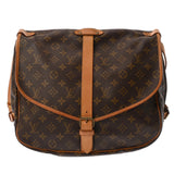 LOUIS VUITTON ルイヴィトン モノグラム ソミュール 35 ブラウン M42254 レディース モノグラムキャンバス ショルダーバッグ Bランク 中古 銀蔵