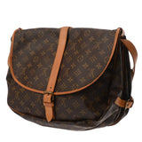 LOUIS VUITTON ルイヴィトン モノグラム ソミュール 35 ブラウン M42254 レディース モノグラムキャンバス ショルダーバッグ Bランク 中古 銀蔵