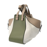 LOEWE ロエベ ハンモック スモール ホワイト/ベージュ/カーキ レディース レザー 2WAYバッグ ABランク 中古 銀蔵